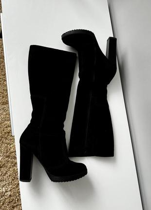 Сапоги зимние на каблуке
