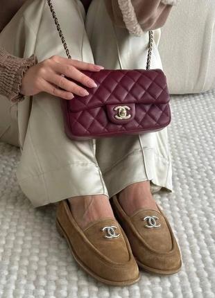 Лофери шанель замша хутро преміум