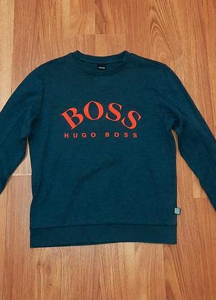 Мужская уникальная кофта свитшот hugo boss оригинал с крупным вышитым лого