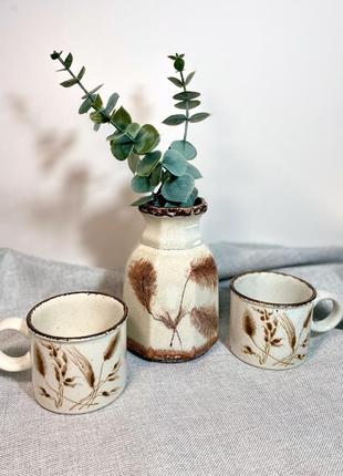 Вінтажний сет. ваза та чашки vintage „bay ceramic west“.