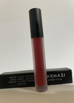 Жидкая стойкая матовая помада фармаси farmasi matte red love красная классика