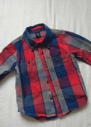 Рубашка в клетку на мальчика gap 3 года