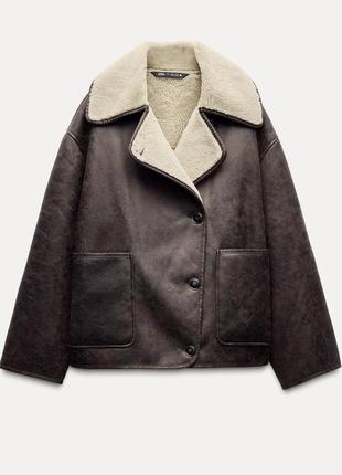 Двостороння дублянка zara original spain куртка зара дублянка зара xxs-xxl