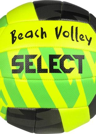 М'яч волейбольний select beach volley v24 салатовий, зелений, чорний уні 5