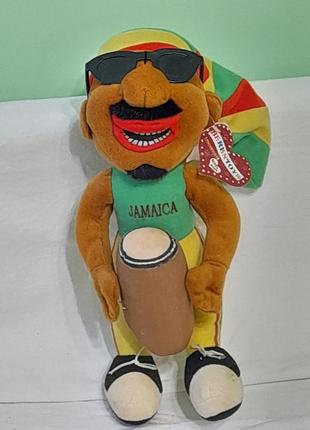 Вінтажна м'яка фігурка з барабаном ямайка berentoys rasta man -30 cм