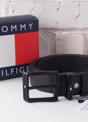Мужской кожаный ремень tommy hilfiger в коробке