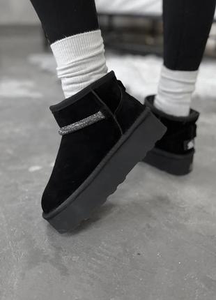 Угги натуральная замша на платформе зима угги