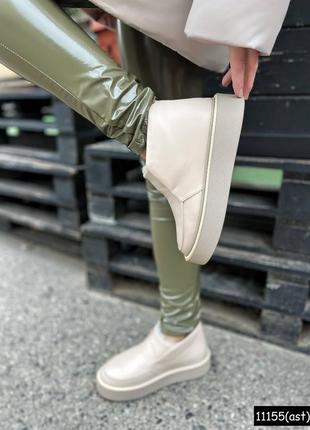 11155⚜️лоферы зима в натуральной коже утеплены мехом 24,5 см