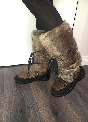 Сапоги зимние унты bally замша мех кролик 36р