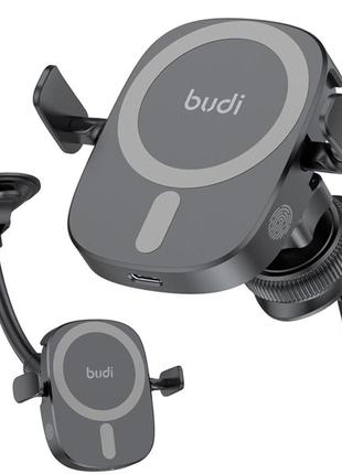 Автомобильный держатель с беспроводной зарядкой 15w, budi cm570b / держатель для телефона в машину