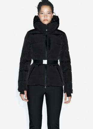 Куртка пуховик жіноча чорна zara ski