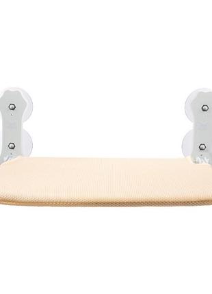 Оконная лежанка для кошек lesko dt-890 на присосках beige 30*60 см