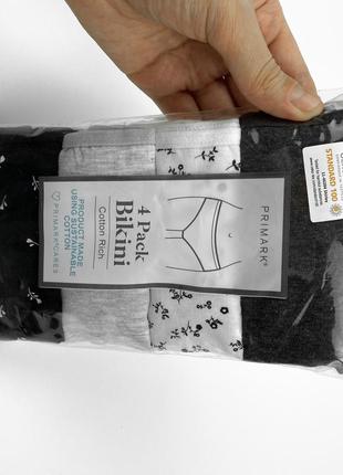 Брендовые оригинальные новые коттоновые трусики бикини primark