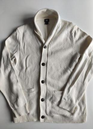 Кардиган h&m, knit wear кремовый, р.м