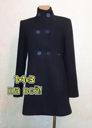 🎁1+1=3 крутое темно-синее двубортное пальто по колено phard, размер 48 - 50