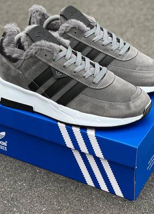 Кросівки adidas winter, зимові, чоловічі темно сірі