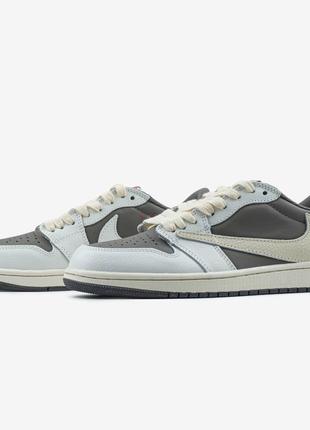 Мужские кроссовки Drip jordan 1 low og sp travis scott reverse mocha