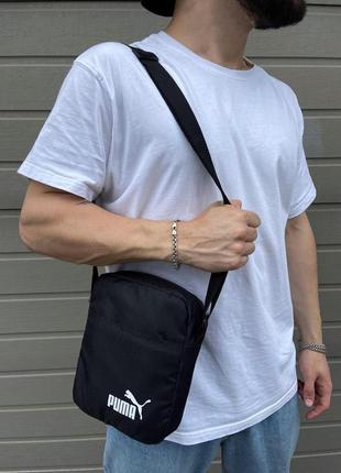 Барсетка чорна puma з білим лого