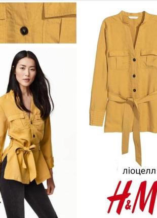 H&m женская рубашка карго с поясом из лиоцелла