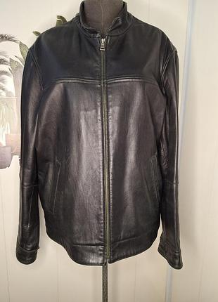 Кожаная мужская куртка пиджак  xl