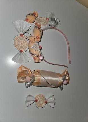 Набір прикрас аксесуарів цукерка цукерочка обруч браслет брошка