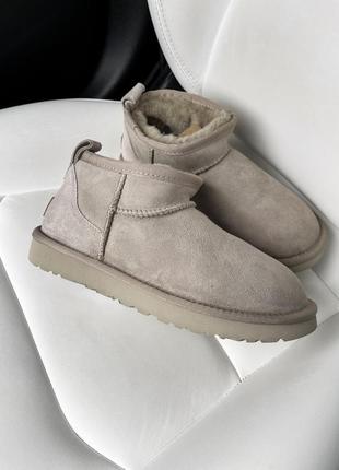 Женские натуральные угги угги ugg ultra mini ligth grey