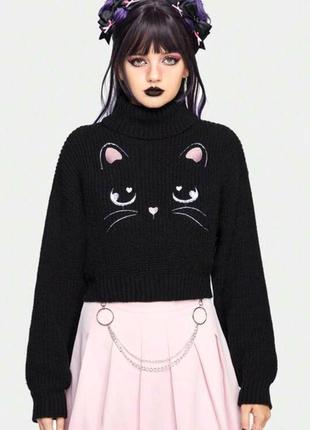 Укороченный свитер свободного кроя romwe