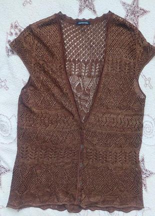 Ажурна жилетка, накидка