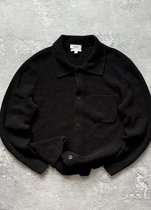 Cos l чорний вʼязаний кардиган світер кофта довгий рукав