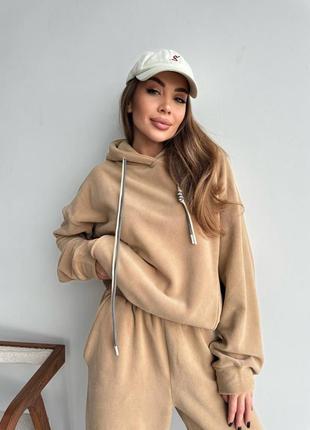 Спортивний теплий костюм фліс худі з капюшоном і штани джогери