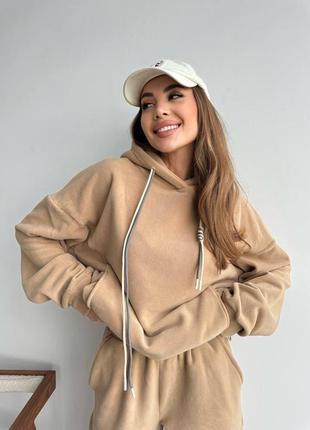 Спортивний теплий костюм фліс худі з капюшоном і штани джогери