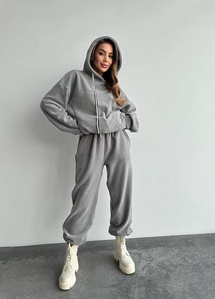 Спортивний теплий костюм фліс худі з капюшоном і штани джогери