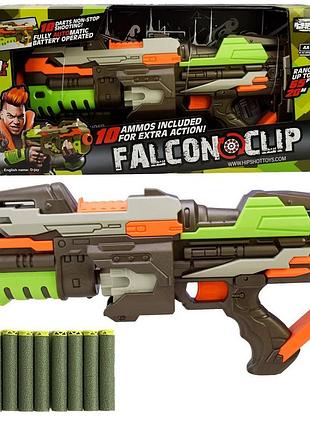 Іграшка автомат бластер із м'якими патронами на батареях "falcon clip"