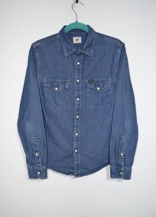 Рубашка lee mens jeans shirts west snaps vintage size s,сорочка