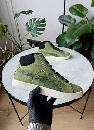 Чоловічі кросівки puma mid corduroy olive fur