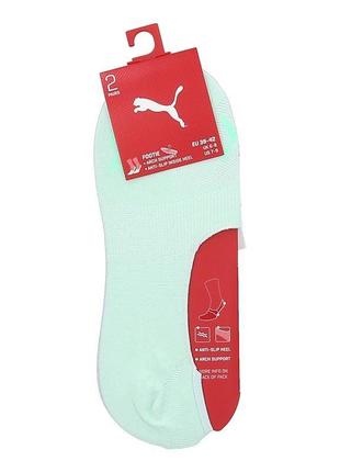 Шкарпетки puma footie 2p unisex фіолетовий, м'ятний уні 43-46
