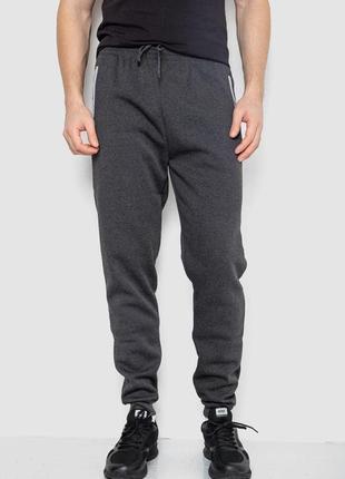Спортивные штаны мужские на флисе, цвет темно-серый, 244r4643