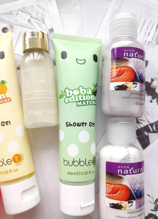 Набір 6 шт. мініатюр гель для душу лосьйон avon bubble mermade baylis and harding