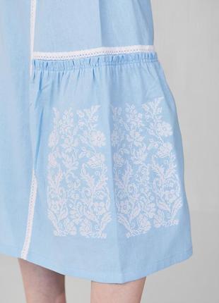 Вишита жіноча сукня "сокальська"блакитна8 фото