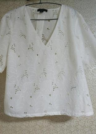 Primark блуза блузка прошва вышивка ришелье цветы бренд primark atmosphere1 фото