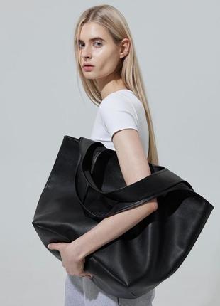 Tote eco-leather, трендовый, вместительный шопер, bag🖤сумка