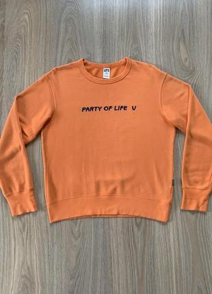 Жіночий бавовняний вінтажний лонгслів з принтом party of life v by uniclo x kate harring