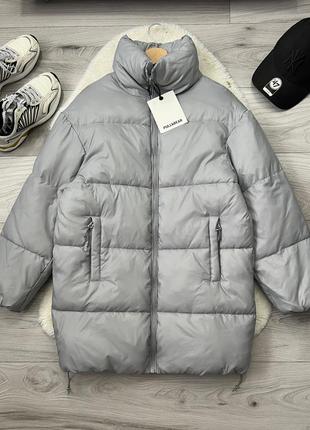 Шикарный эко пуховик от испанского бренда pull&bear, куртка, теплое стеганное пальто  до -20