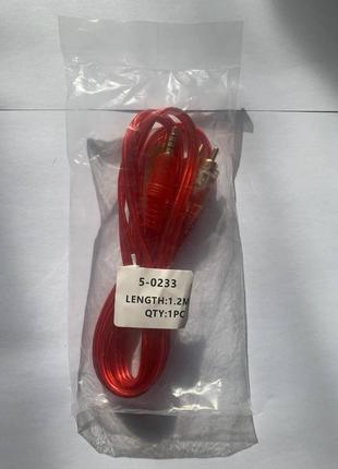 Шнур штекер rca×3 - штекер 3,5 tcom 5-0233 (1,2m 15мм прозорий)