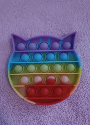 Сенсорная игрушка pop it антистресс силиконовая пупырка поп ит - котик