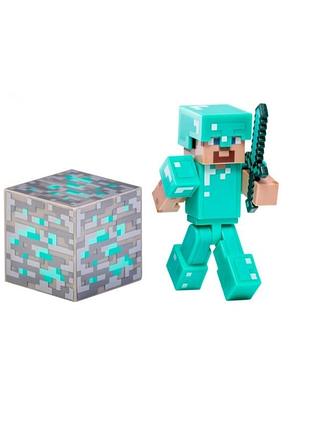 Фигурка майнкрафт стив в алмазной броне minecraft steve лего