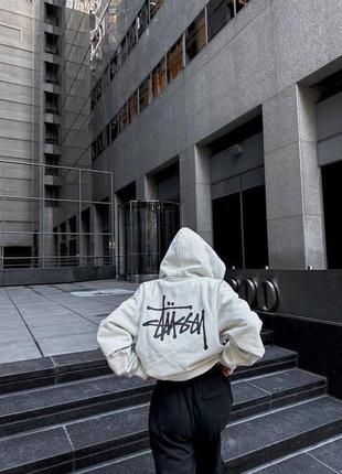 Худи на флисе с принтом