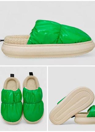 Капці жіночі домашні, колір зелений