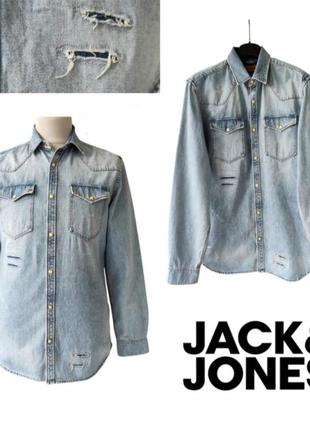 Jack and jones мужская джинсовая рубашка