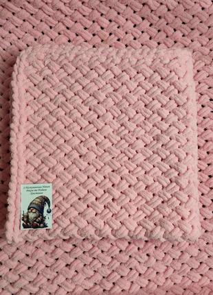 Плед из плюшевой пряжи 90*90 см